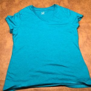 Turquoise Champion V neck T-shirt